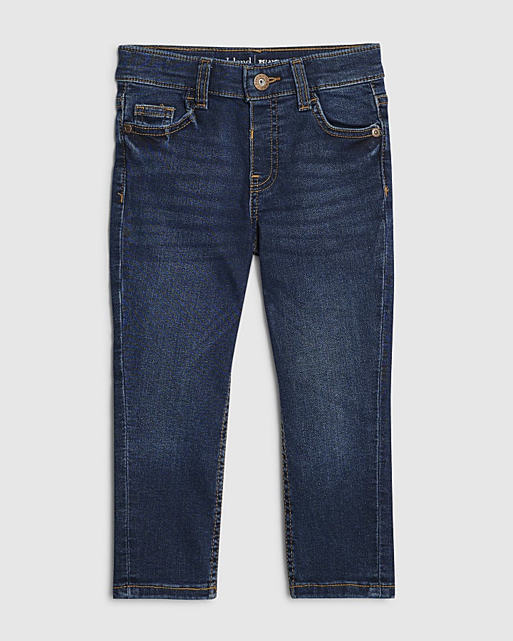 mini boys blue stretch skinny jeans