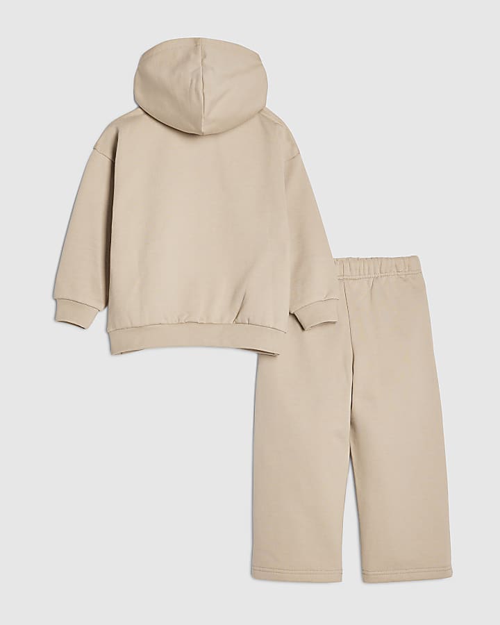 mini ragazzi beige essenzialismo felpa set