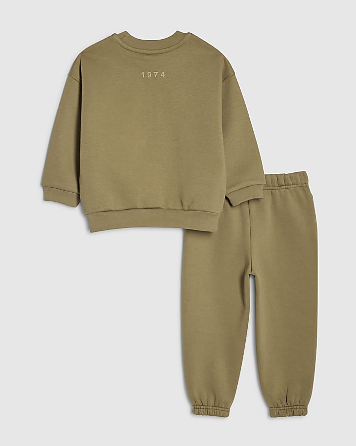 mini ragazzi khaki essenzialismo felpa set