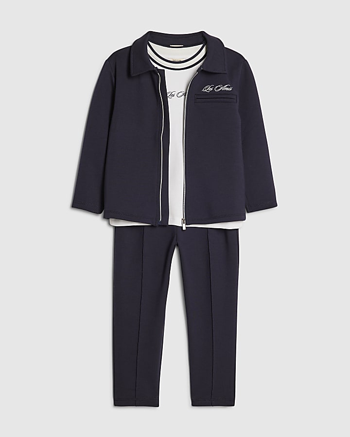 mini ragazzi giacca navy set di 3 pezzi