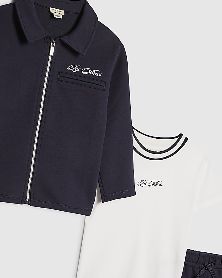 mini ragazzi giacca navy set di 3 pezzi