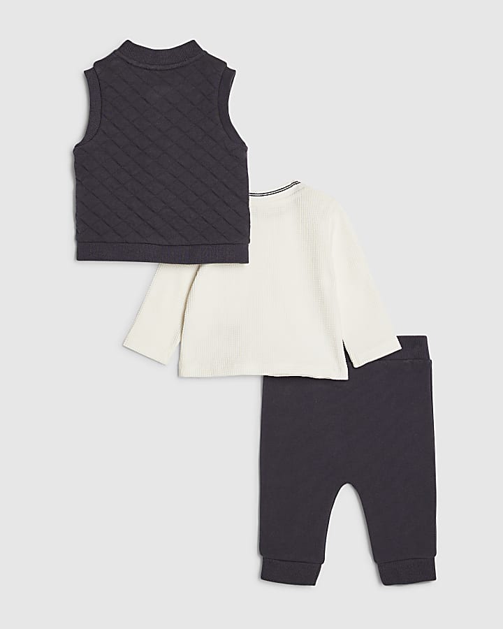 baby boys navy gilet trapuntato set