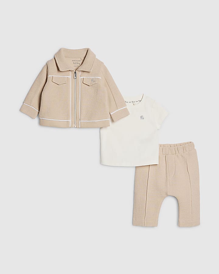 baby boys crema 3 pezzi set shacket