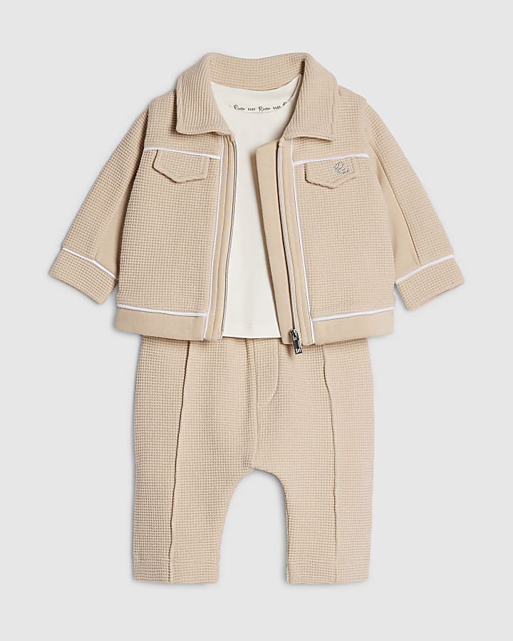 baby boys crema 3 pezzi set shacket