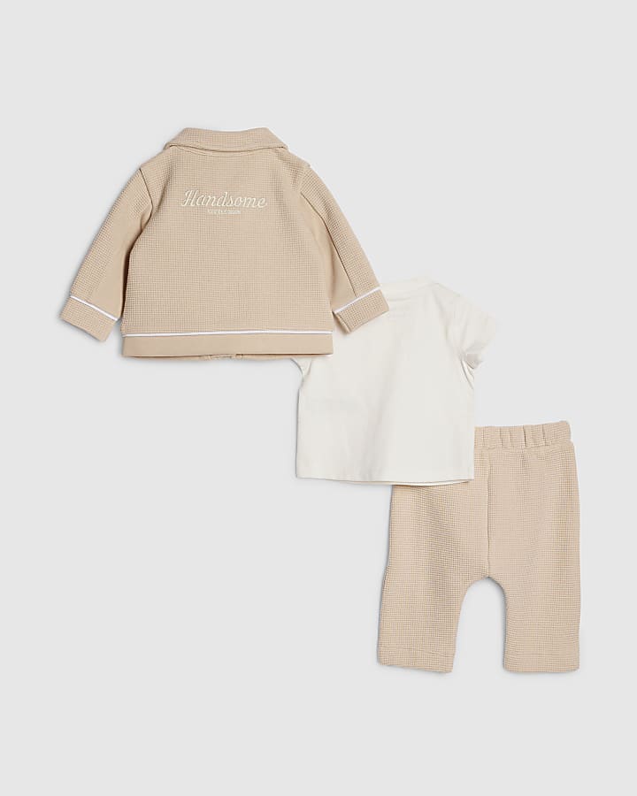 baby boys crema 3 pezzi set shacket