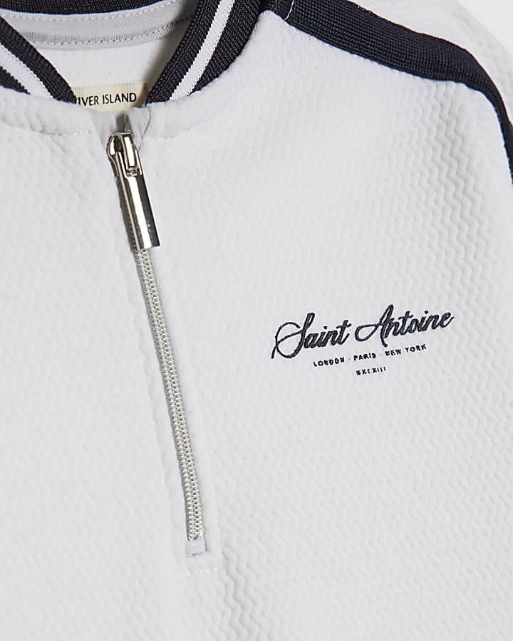 mini ragazzi bianco baseball polo shirt set