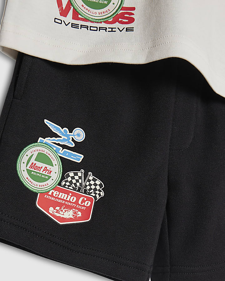 mini ragazzi bianco motorsport t-shirt set