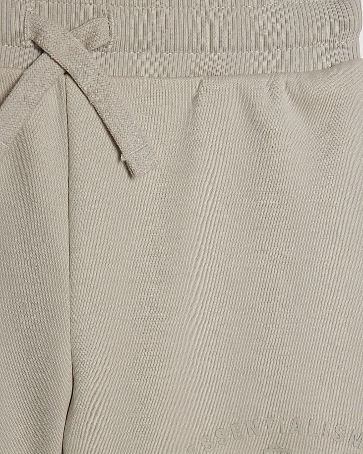 mini ragazzi beige essenzialismo t-shirt set