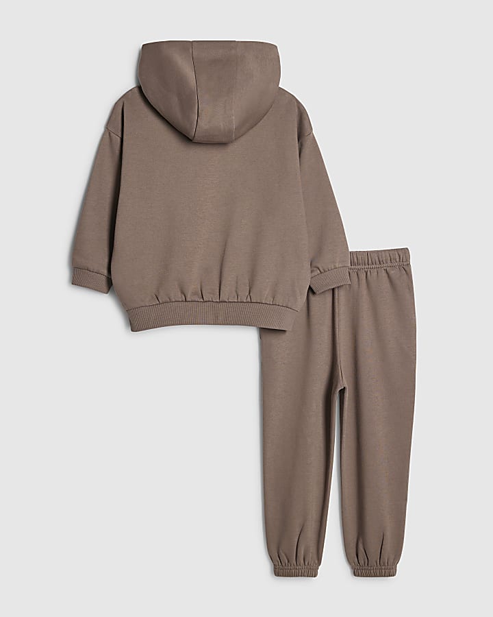 mini ragazzi marrone essenzialismo felpa set