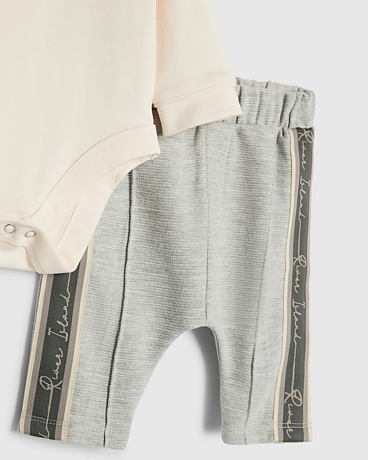 baby boys crema zip tute pantaloni set