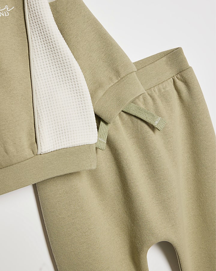 baby boys khaki colore bloccato felpa set