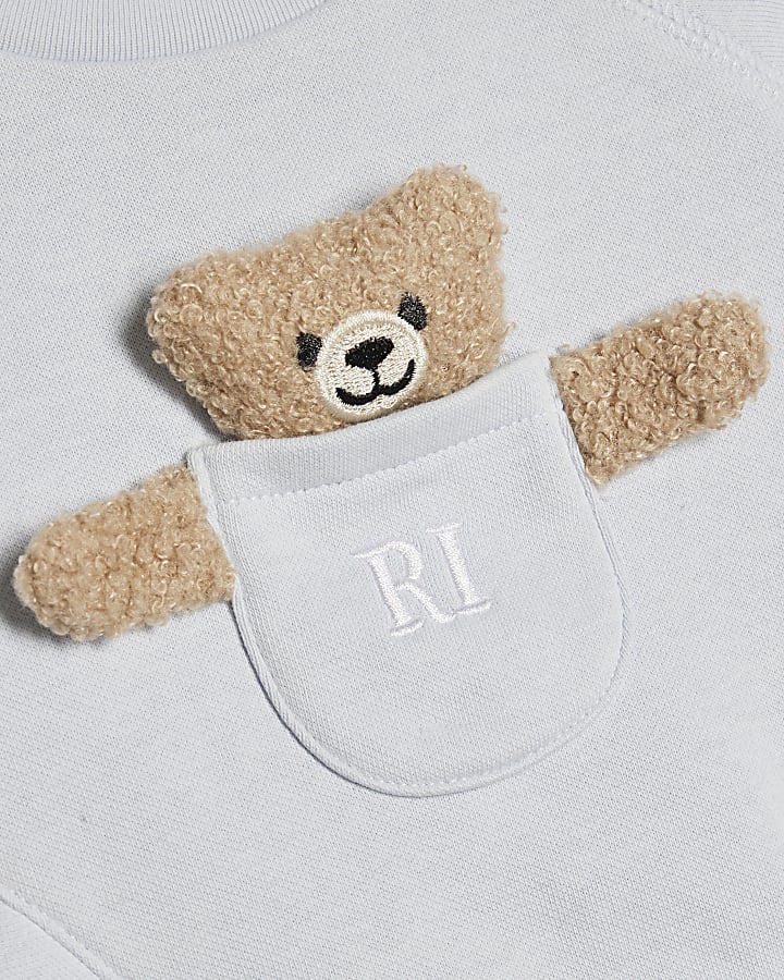 baby boys orso blu tasca felpa set