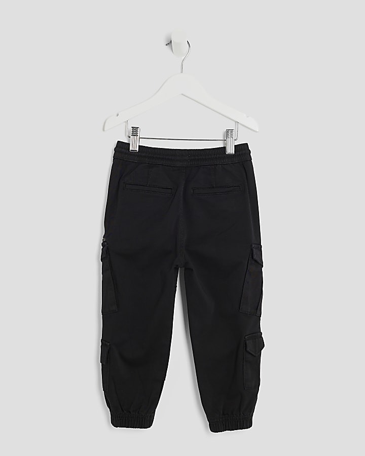 mini ragazzi neri pantaloni cargo