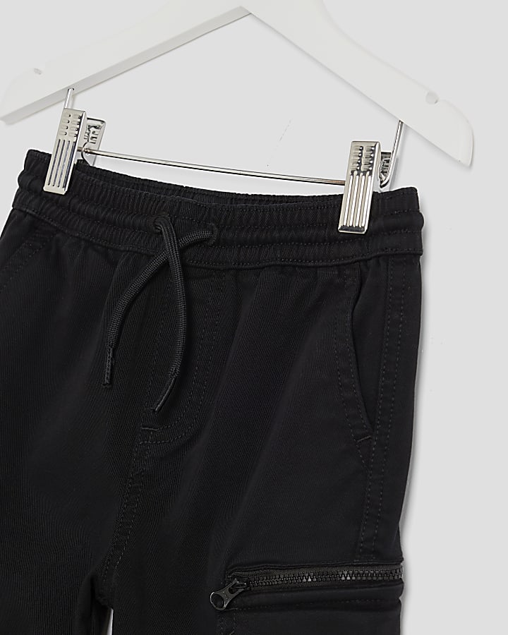 mini ragazzi neri pantaloni cargo