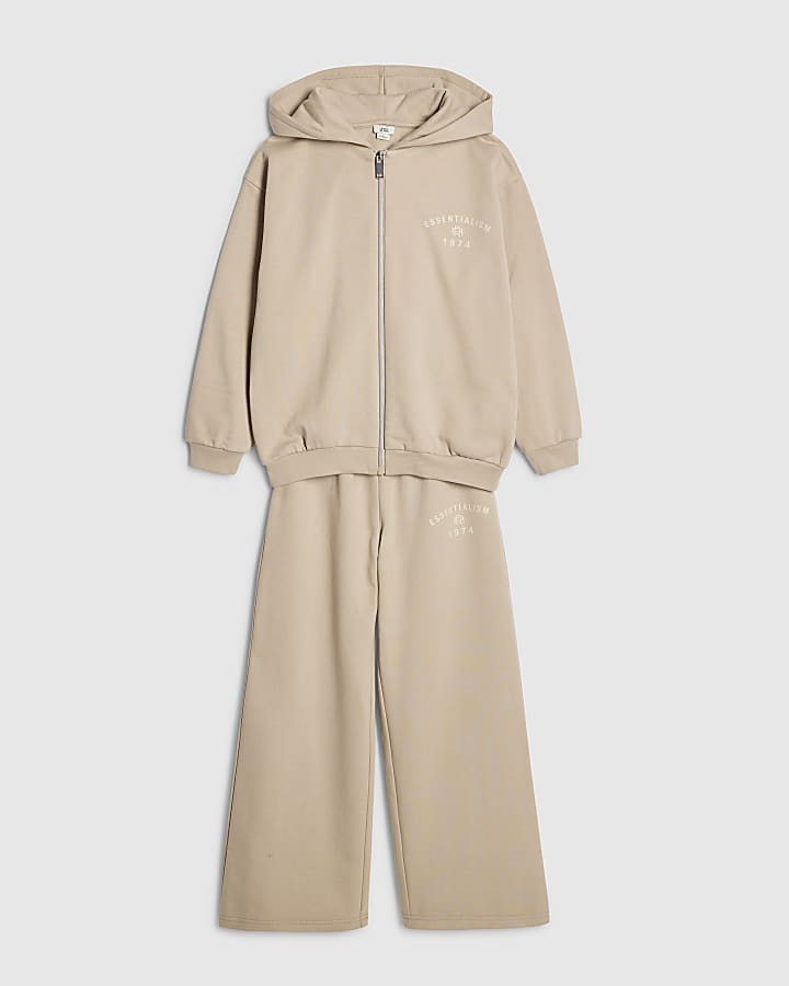 ragazzi beige oversize essenzialismo felpa set