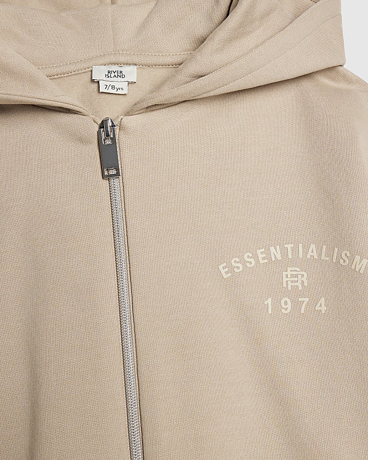 ragazzi beige oversize essenzialismo felpa set