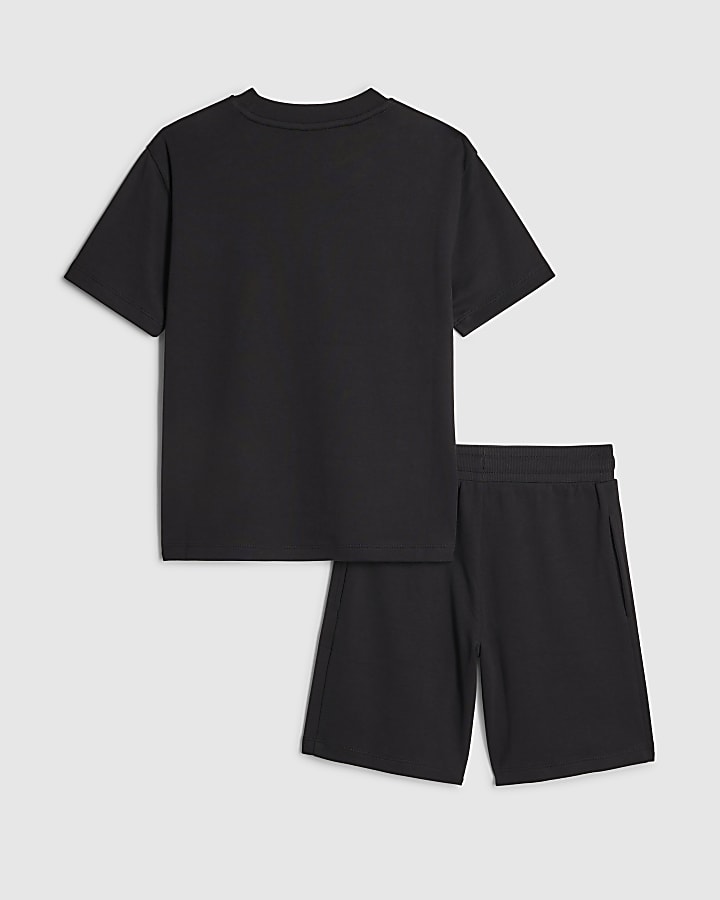 ragazzi nero rr t-shirt e shorts set