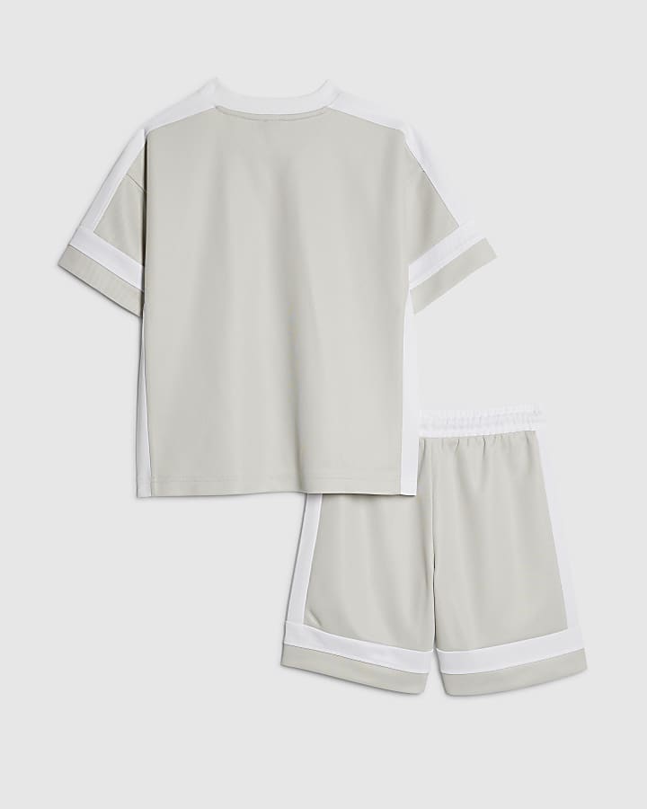 ragazzi di colore grigio blocco t-shirt set