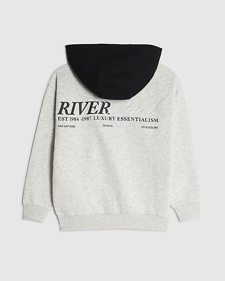 ragazzi grigio river island a blocchi di colore cappuccio