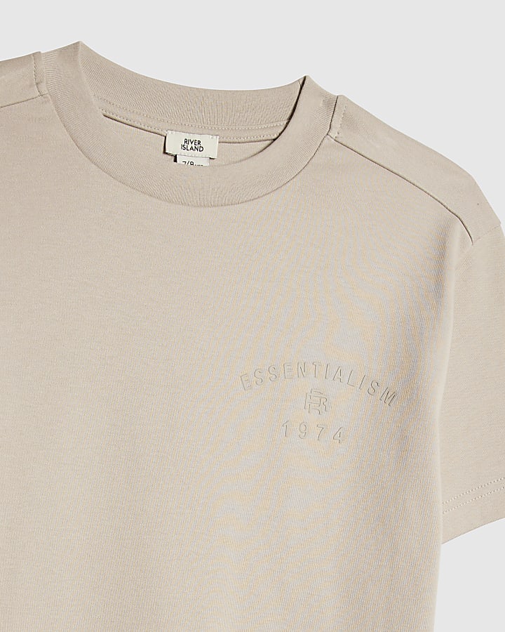 ragazzi beige essenzialismo t-shirt set