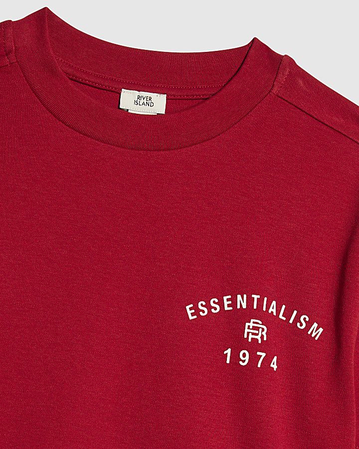 ragazzi rosso essenzialismo t-shirt set