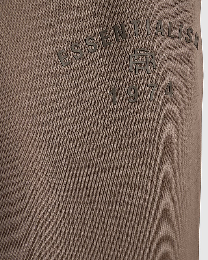 ragazzi marrone oversize essenzialismo felpa set