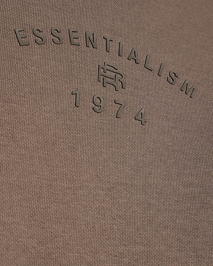 ragazzi marrone oversize essenzialismo felpa set