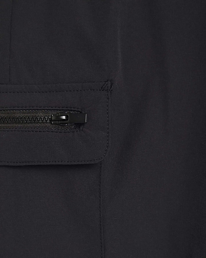 ragazzi nero zip pantaloni cargo