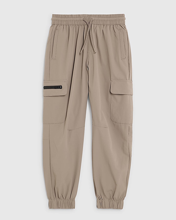 ragazzi marrone zip pantaloni cargo