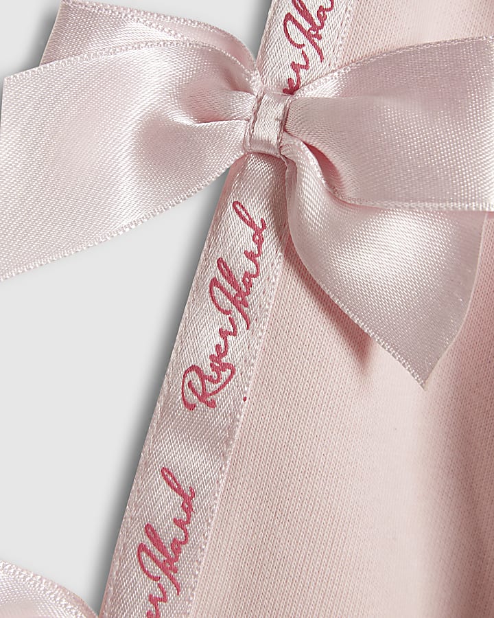 mini ragazze fiocco rosa cinched felpa set