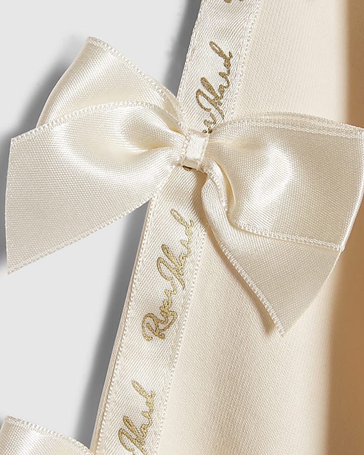 mini ragazze crema di prua cinched felpa set
