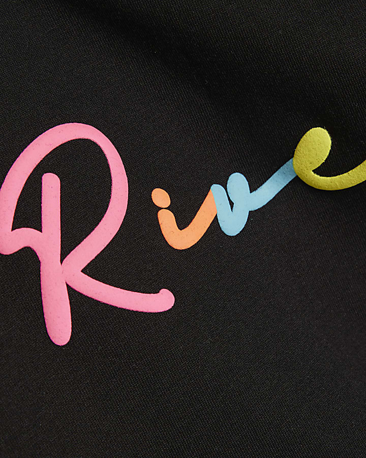 mini ragazze fiume nera t-shirt set