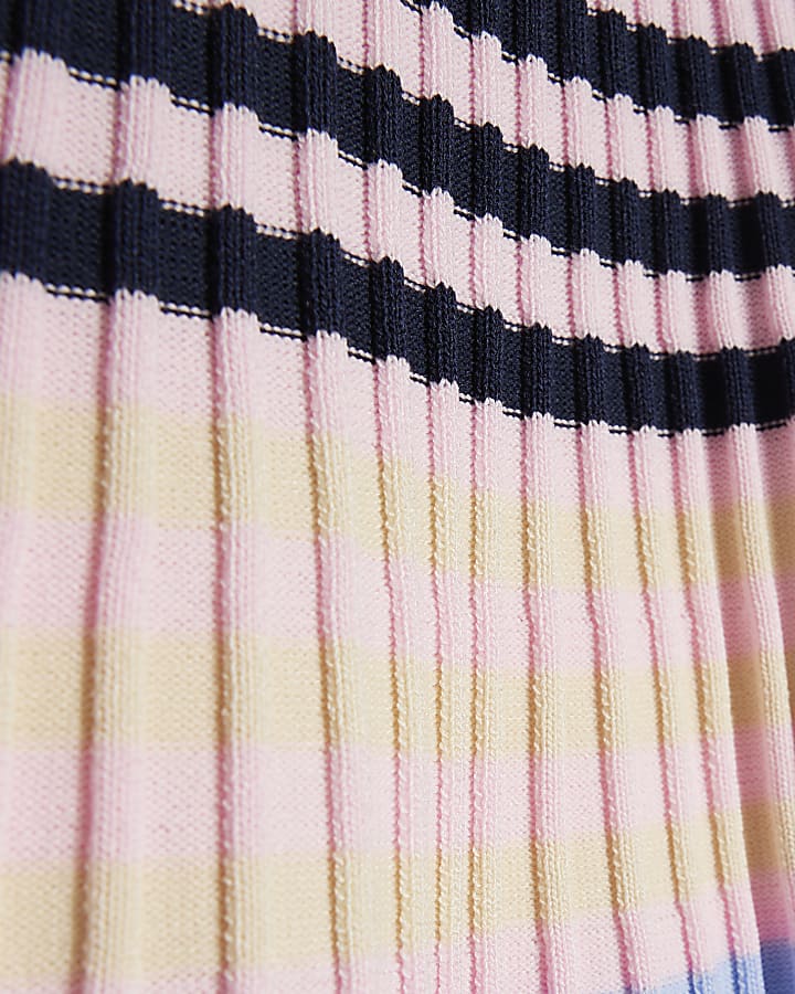 mini ragazze rosa stripe polo shirt set