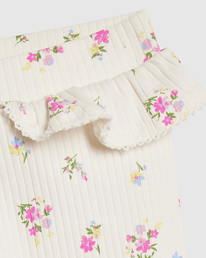bambina crema ditsy orso felpa set