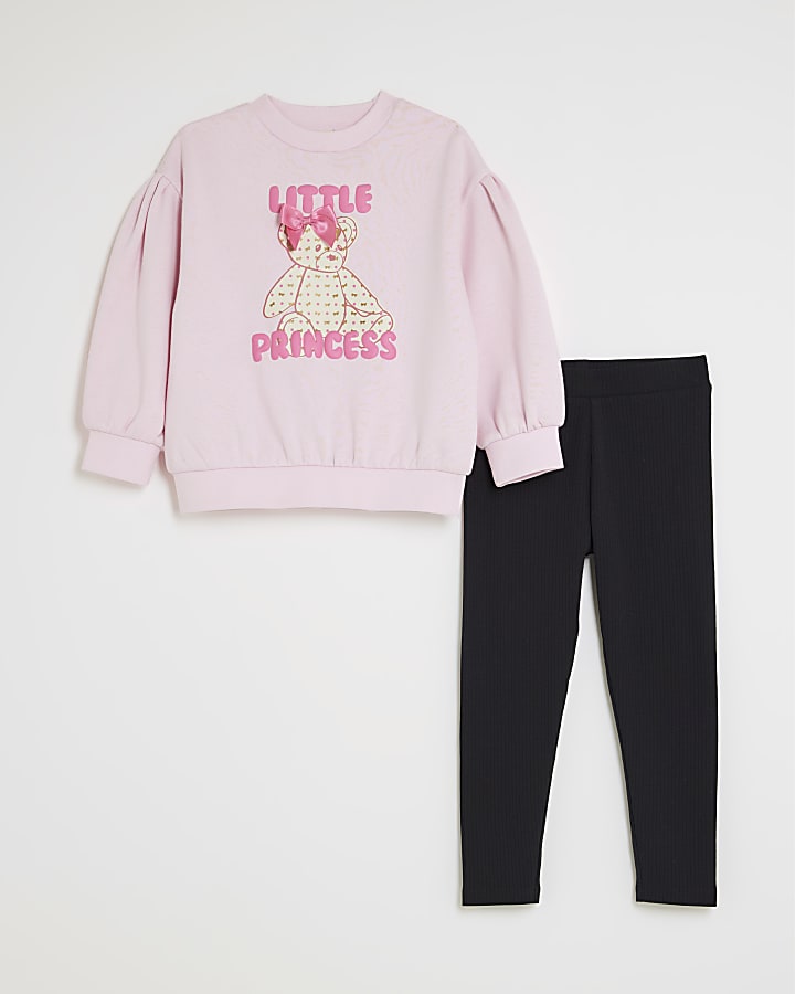 mini ragazze rosa piccola principessa orso set