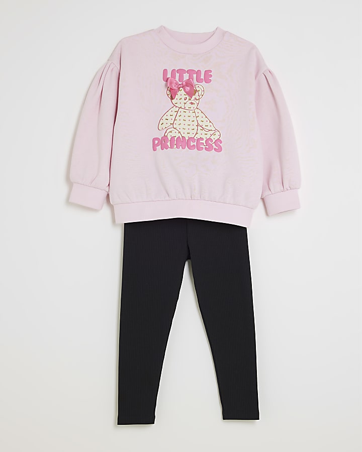 mini ragazze rosa piccola principessa orso set