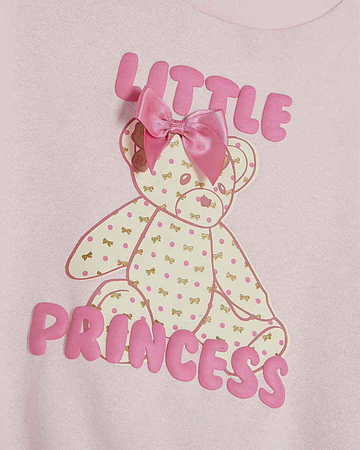mini ragazze rosa piccola principessa orso set