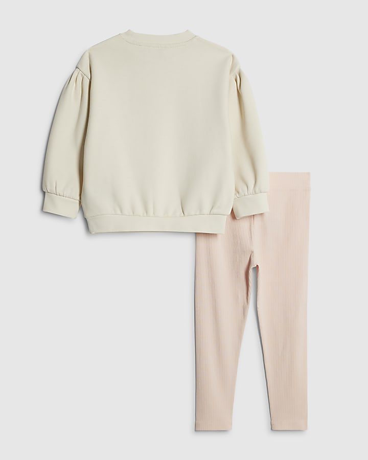 mini ragazze crema di prua casella felpa set