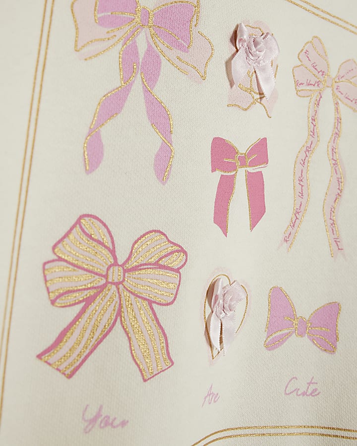mini ragazze crema di prua casella felpa set