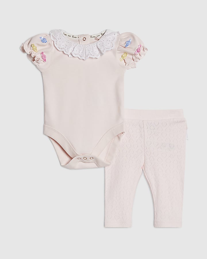 bambine rosa rosetta body set