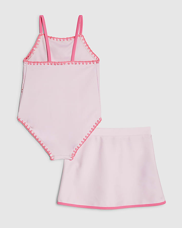mini ragazze rosa starfish set costume da bagno