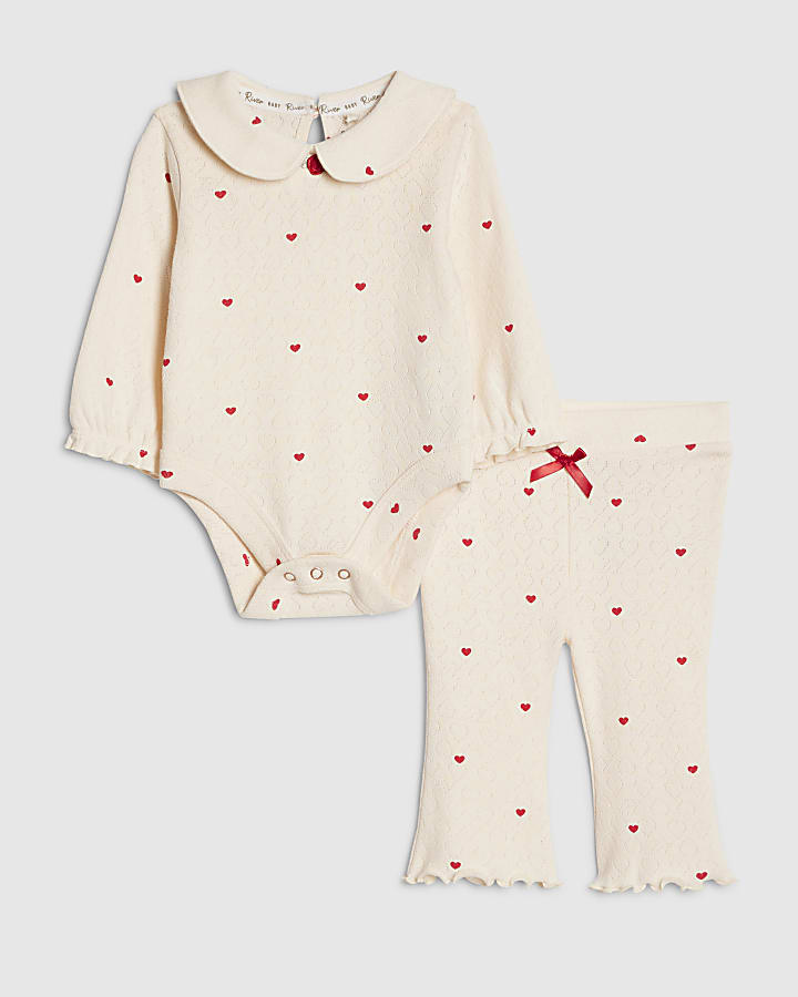 bambine crema di cuore body set