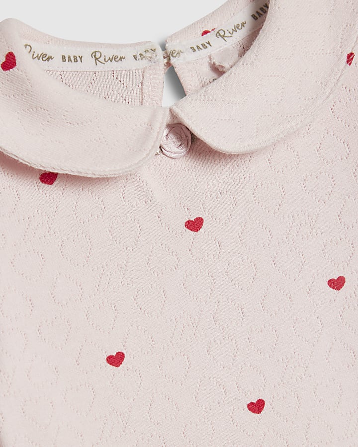 bambine cuore rosa body set