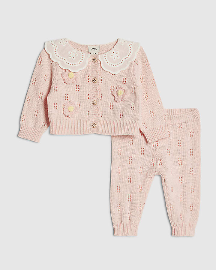 bambine rosa giardini margherita knit top set