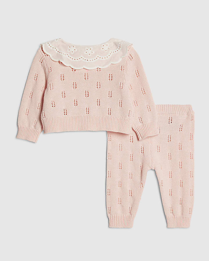 bambine rosa giardini margherita knit top set