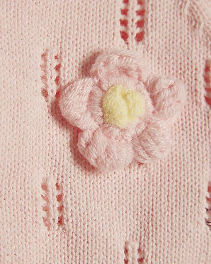 bambine rosa giardini margherita knit top set
