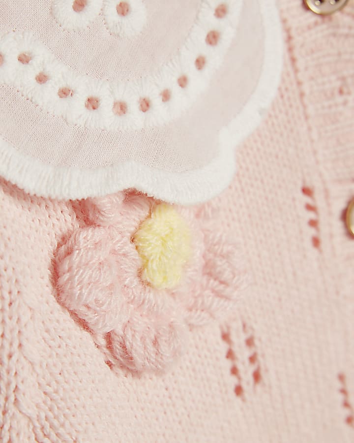 bambine rosa giardini margherita knit top set