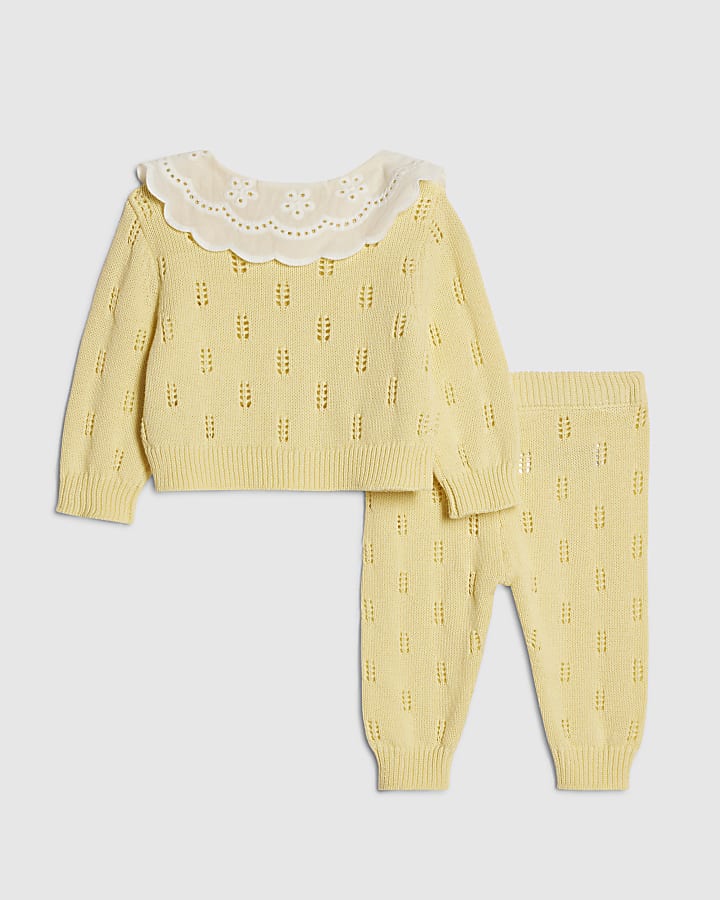 ragazze bambino giallo giardini margherita knit top set