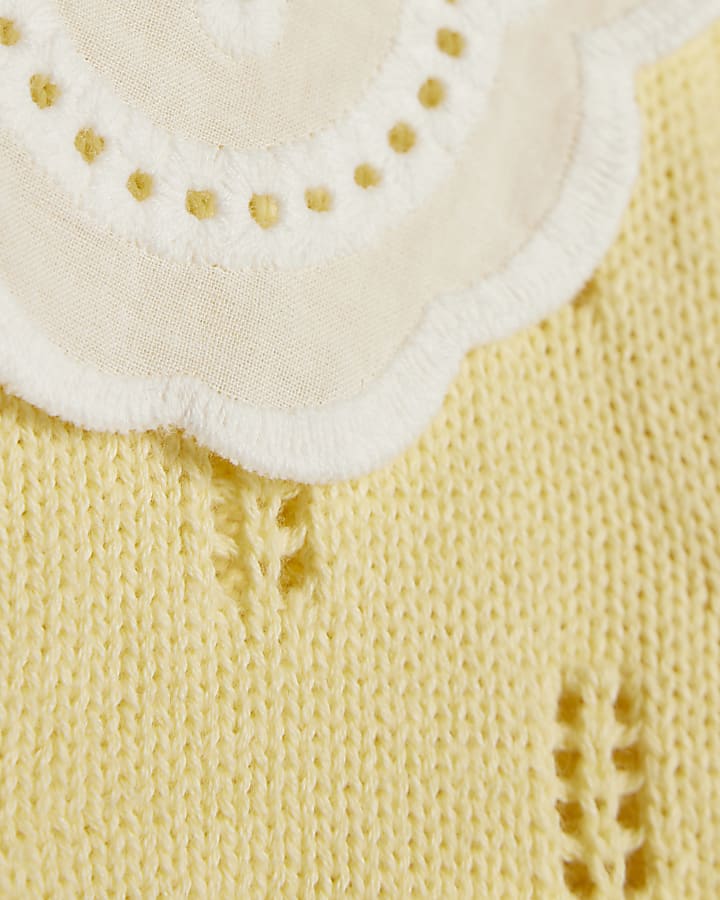 ragazze bambino giallo giardini margherita knit top set