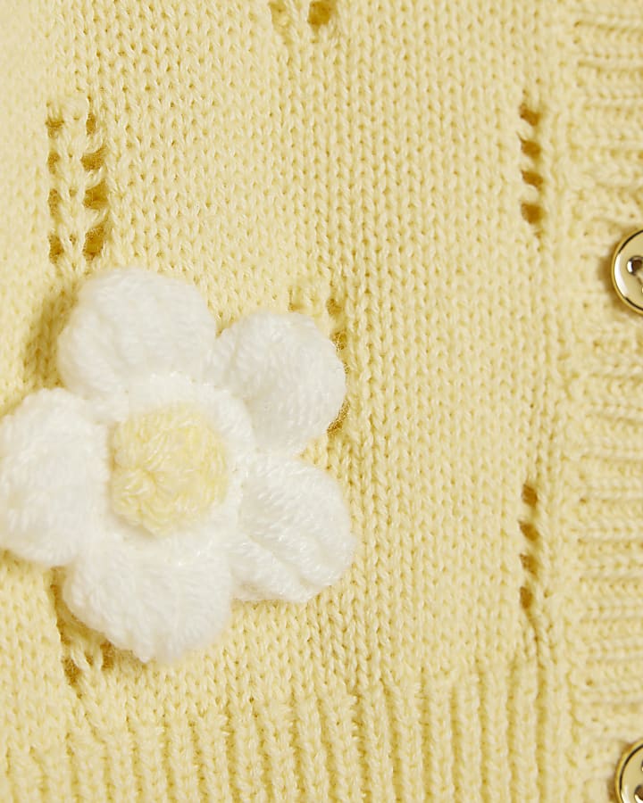 ragazze bambino giallo giardini margherita knit top set